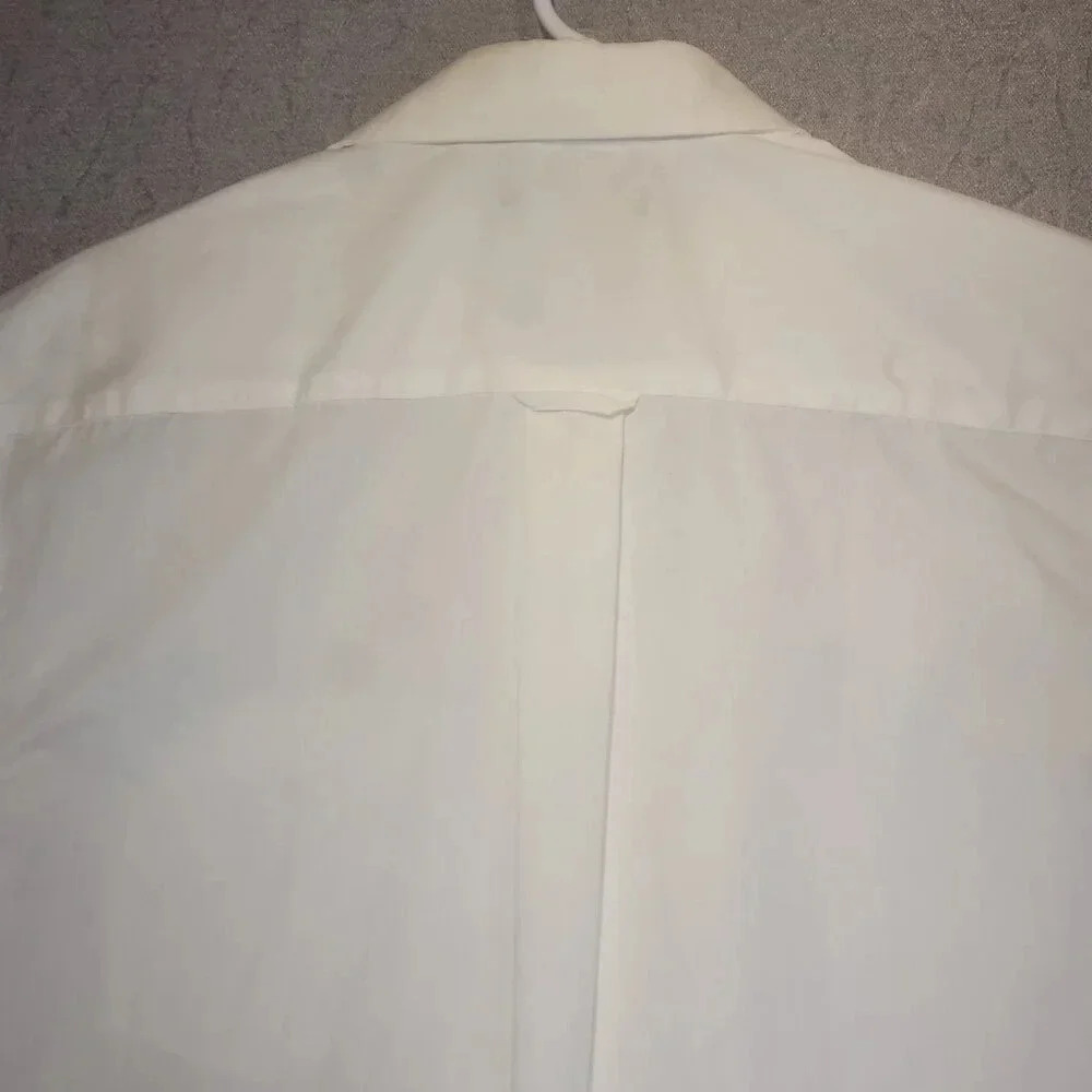 George Men's White Long Sleeve Button Down Dress Shirt Size 15 - Picture 7 of 11